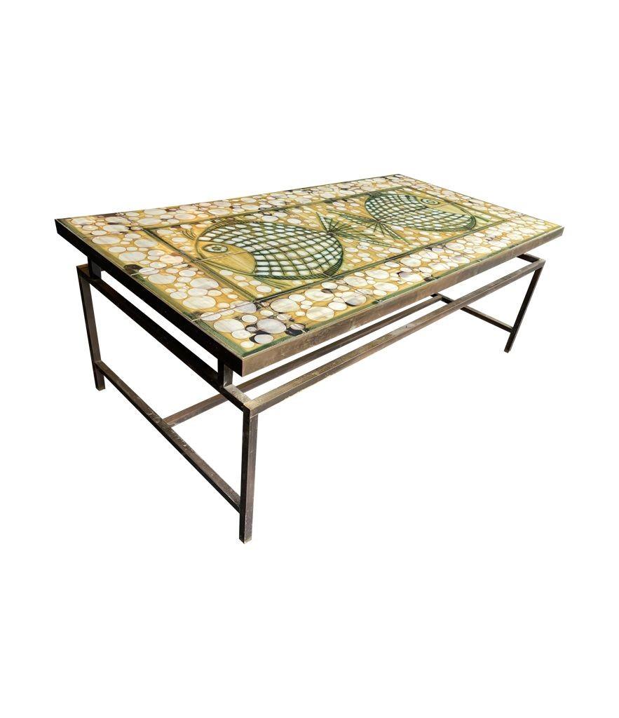 A wonderful 1960s ceramic tiled table by Dennis Townsend for Heals London 3