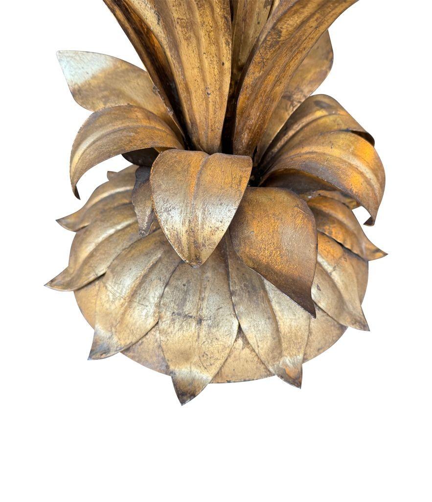 A wonderful 1960s Italian gilt metal flower lamp with 7 lights in the flowers 10