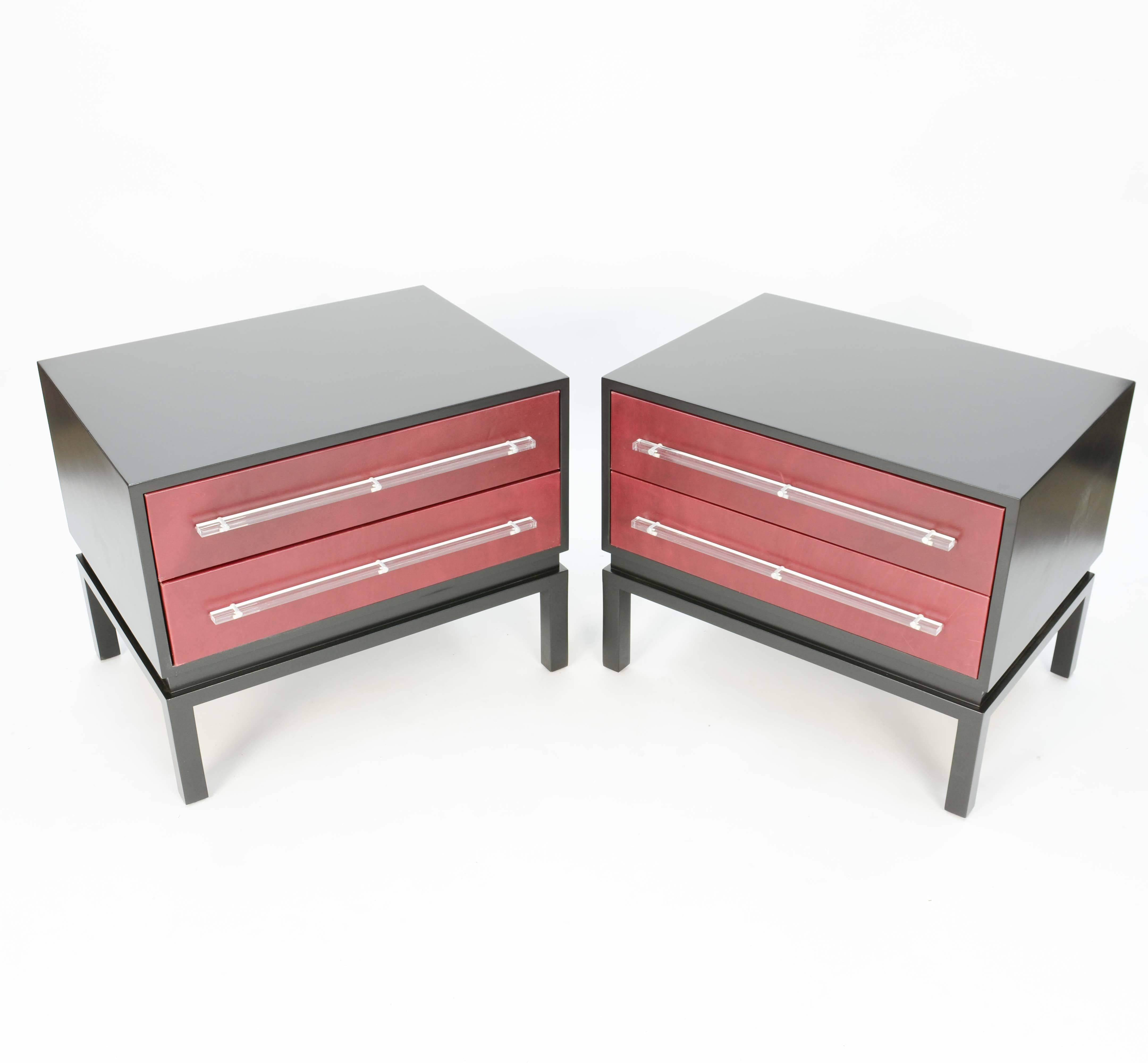 Mid-Century Modern Wonderful and Handsome Pair of Monumental Night Stands after Paul Laszlo For Sale