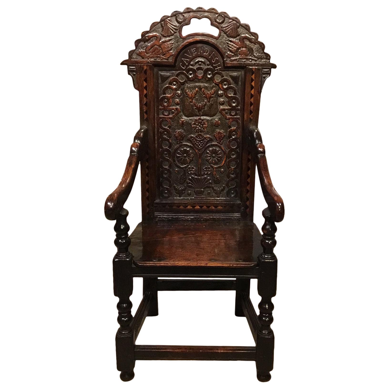 Wonderful and Rare Oak 17th Century Jacobean Period Child
s Chair