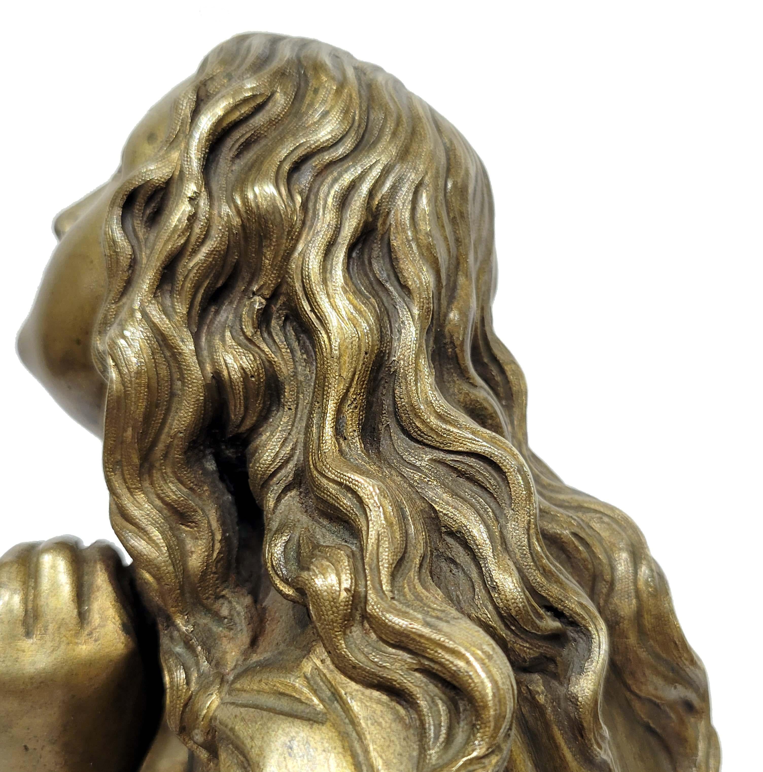 Wonderful Antique Bronze of Mary Magdalene, French, circa 19th Century 1