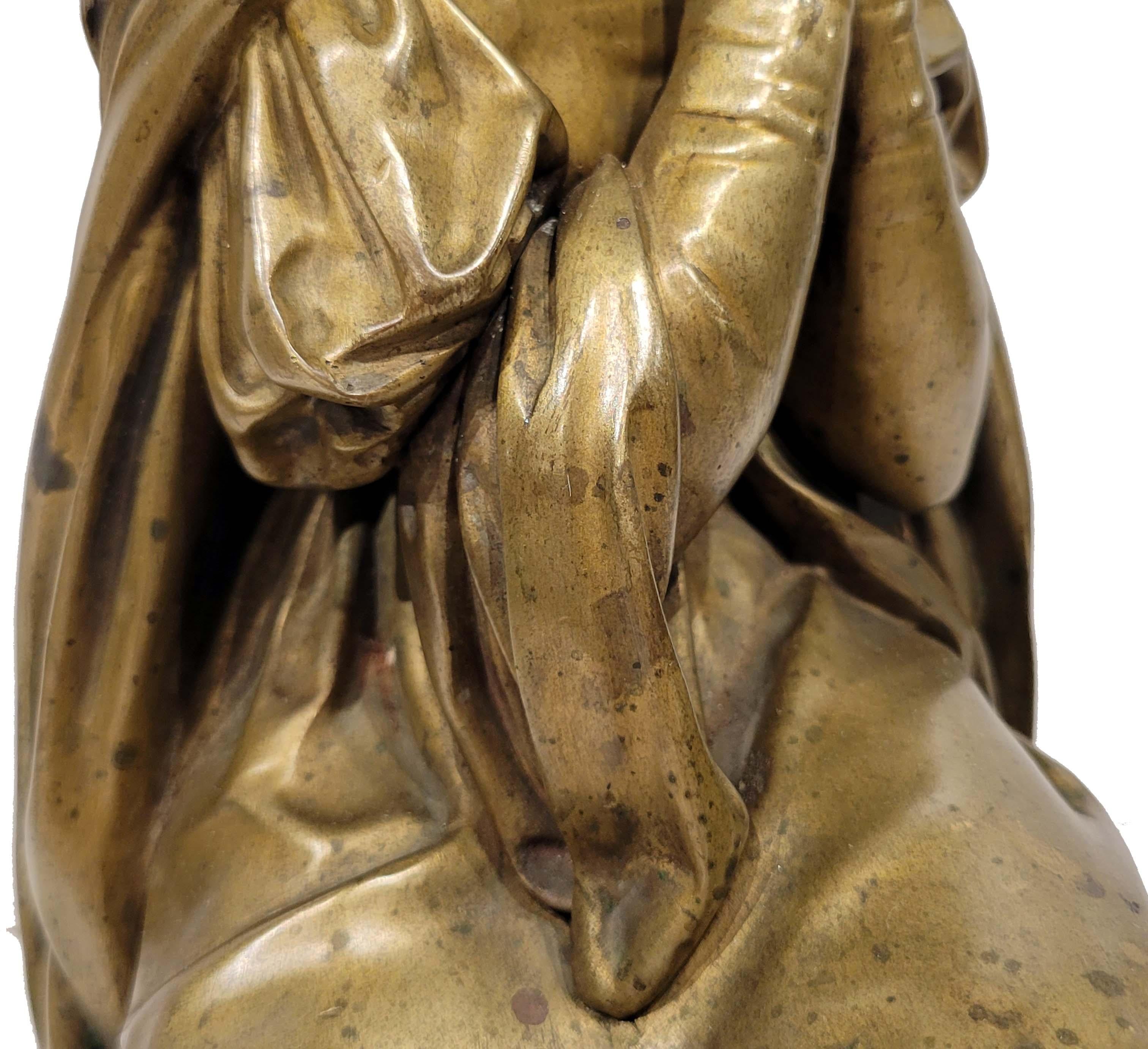 Wonderful Antique Bronze of Mary Magdalene, French, circa 19th Century 2