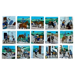 A wonderful group of 15 Ramos Rejano, Sevilla, Spain 19th Century Tiles