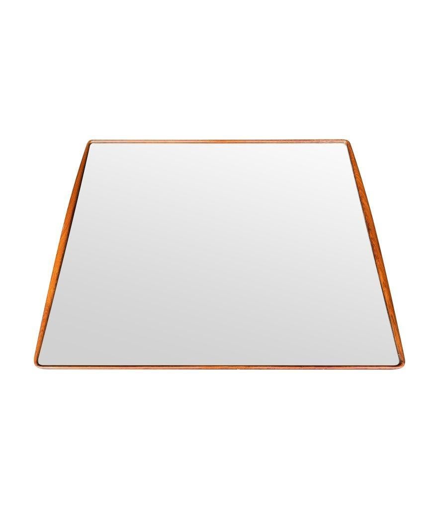 A wonderful, large Italian 1950s mirror by Ico Parisi with curved walnut frame For Sale 6