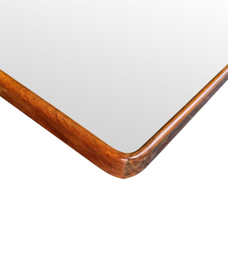 A wonderful, large Italian 1950s mirror by Ico Parisi with curved walnut frame For Sale 7