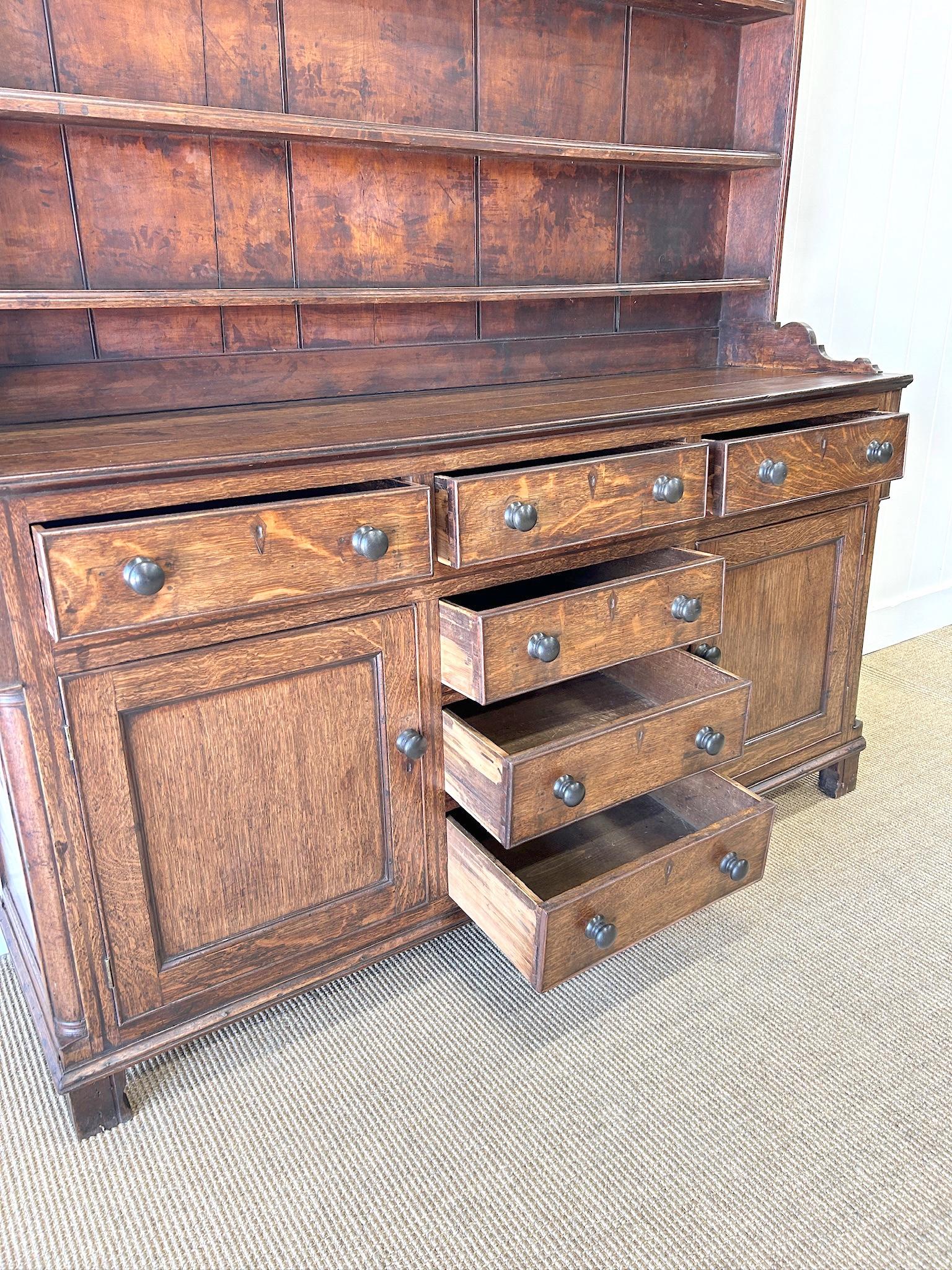 A Wonderful Large Oak Welsh Dresser or Cupboard c1800 4