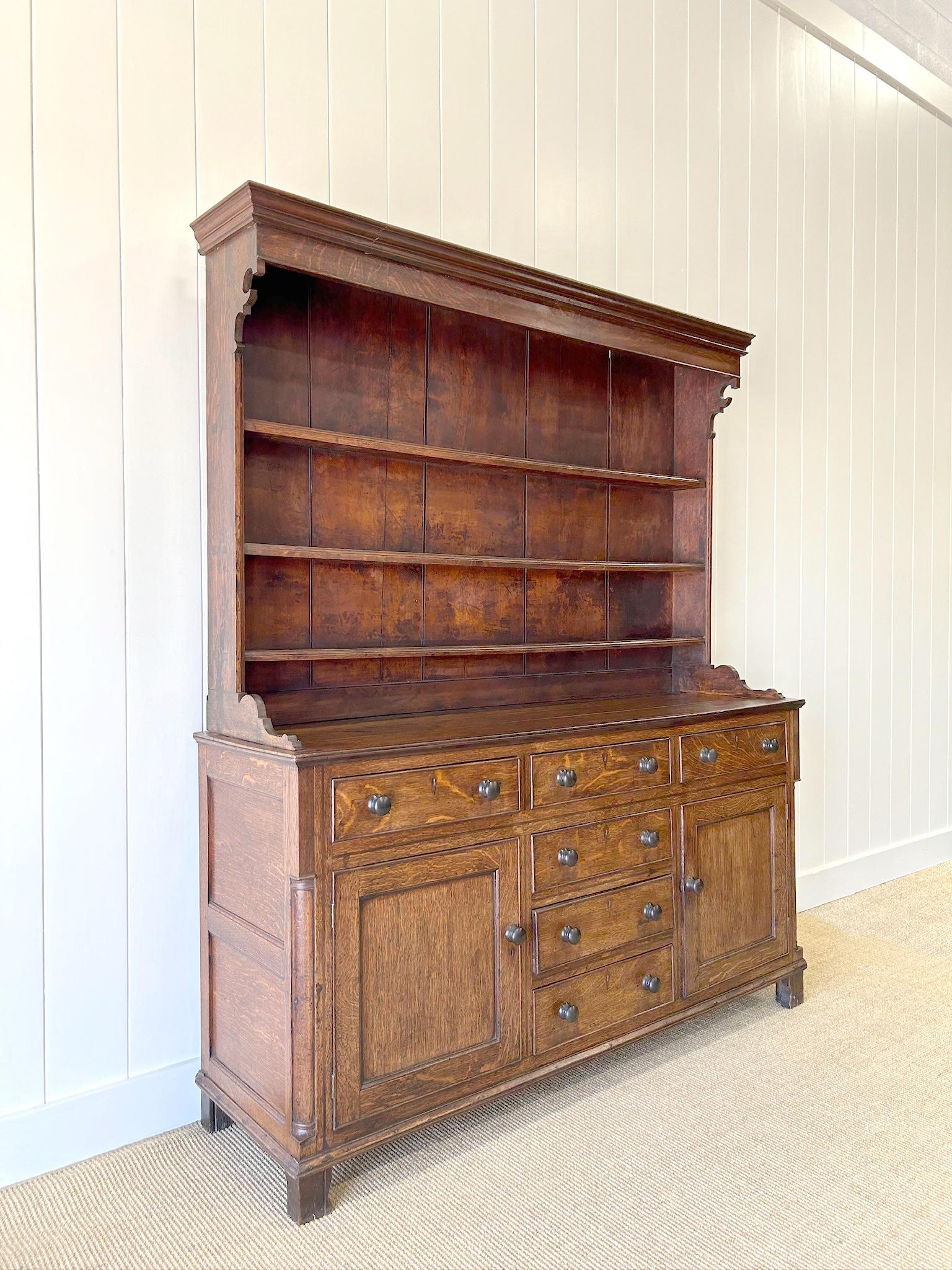 A Wonderful Large Oak Welsh Dresser or Cupboard c1800 11