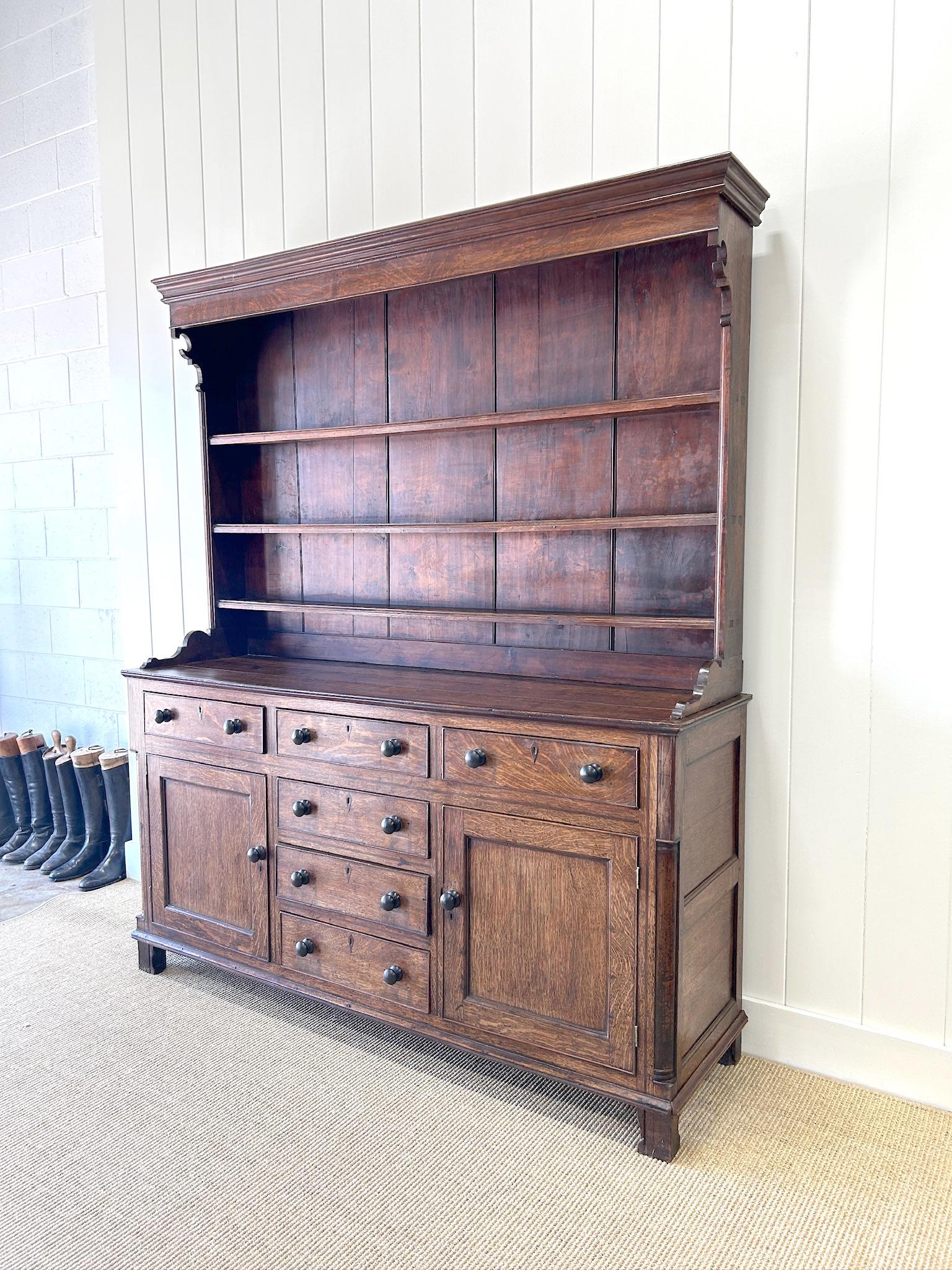 A Wonderful Large Oak Welsh Dresser or Cupboard c1800 12