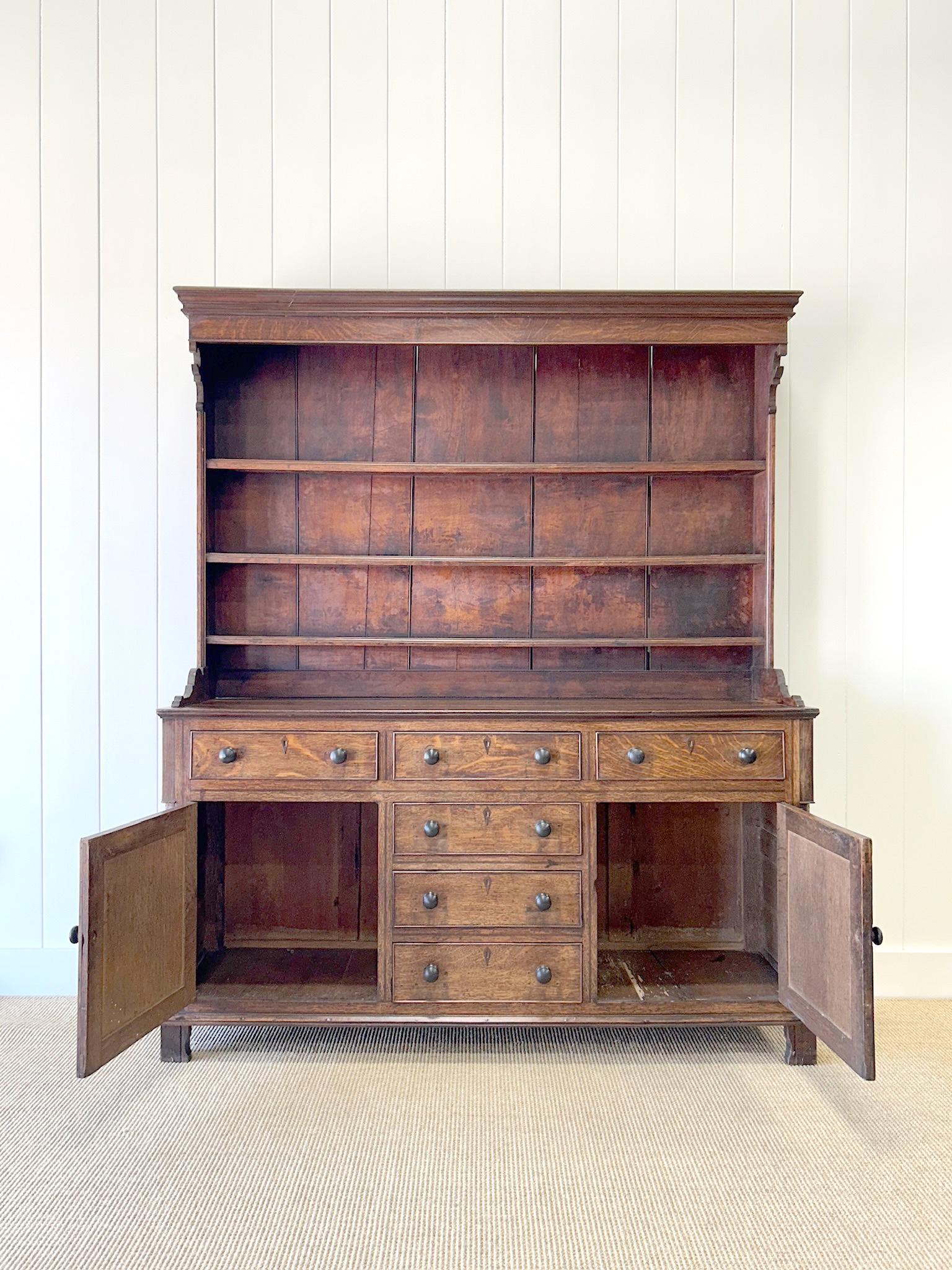 Regency A Wonderful Large Oak Welsh Dresser or Cupboard c1800