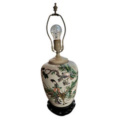 A wonderful late 19th century Chinese Porcelain Lamp w. Rosewood Base