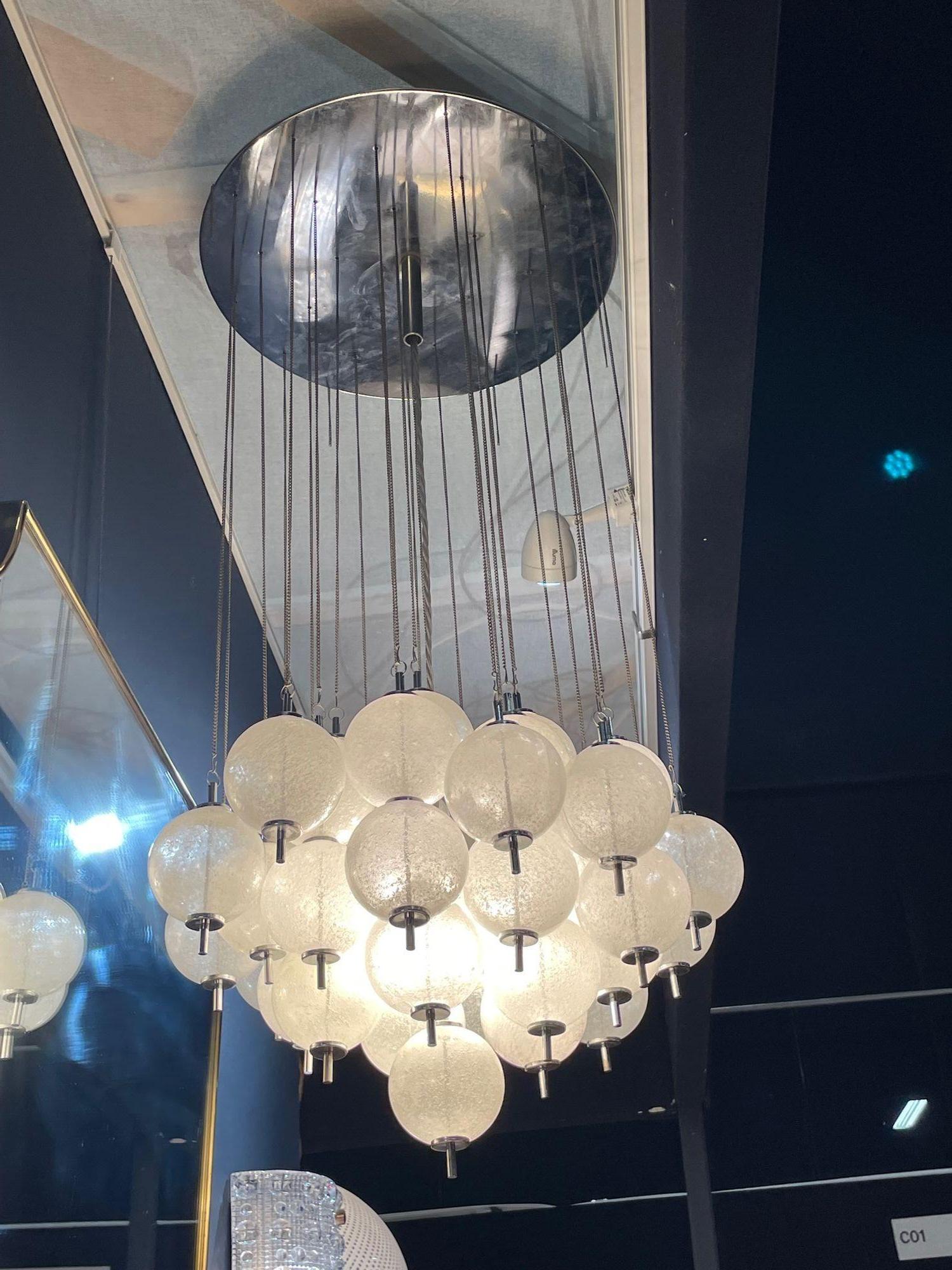 Magnifique plafonnier italien en verre de Murano des années 1960 par Venini en vente 1