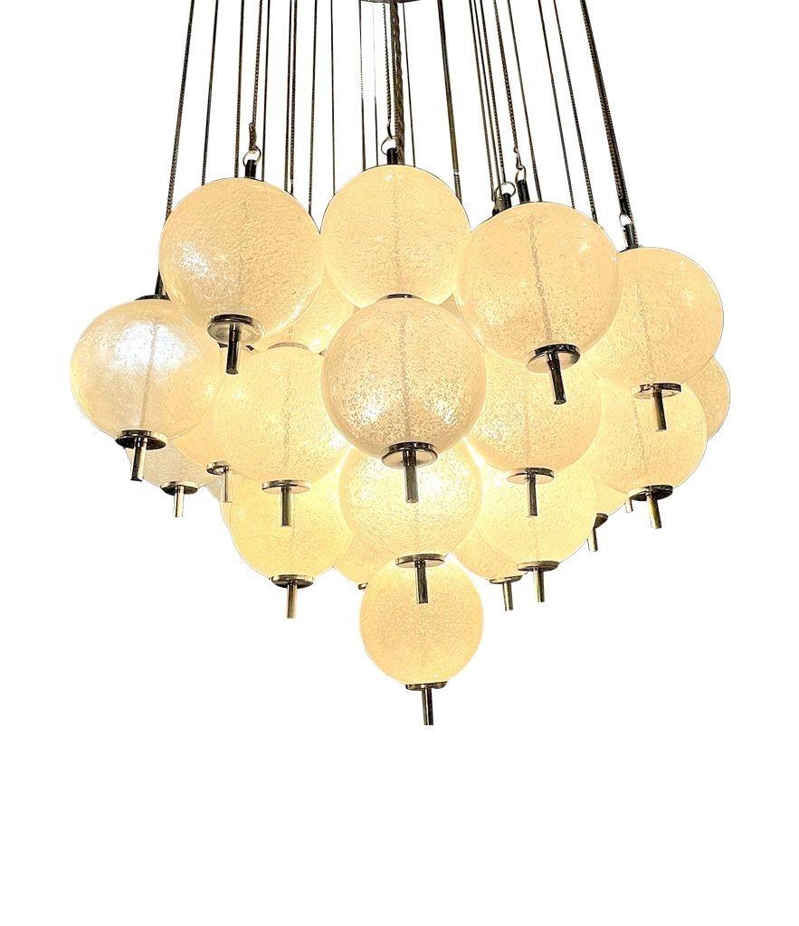 Magnifique plafonnier italien en verre de Murano des années 1960 par Venini en vente 2