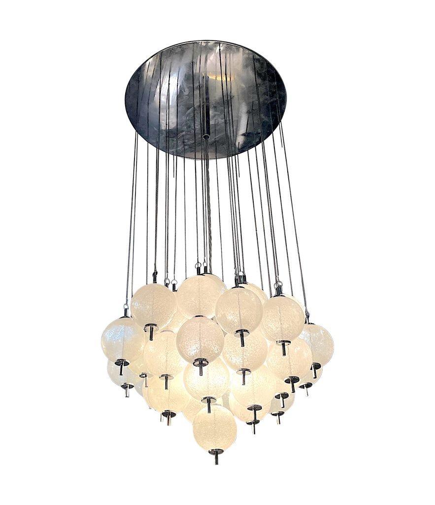 Magnifique plafonnier italien en verre de Murano des années 1960 par Venini en vente 3