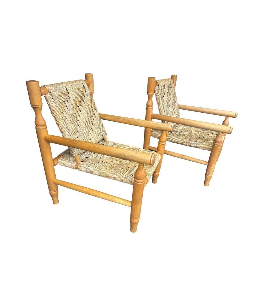 Ein wunderbares Paar Sessel aus den 1960er Jahren von Adrien Audoux und Frida Minet im Angebot 5
