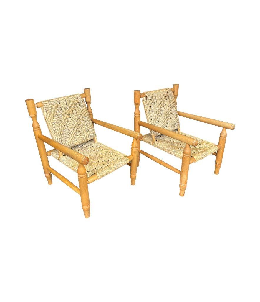 Ein wunderbares Paar Sessel aus den 1960er Jahren von Adrien Audoux und Frida Minet im Angebot 6