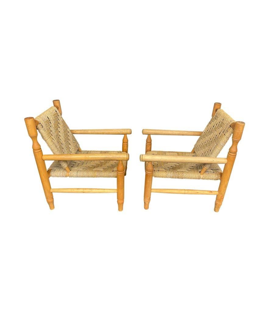 A Wonderful Pair Of 1960s Armchairs By Adrien Audoux And Frida Minet For Sale 1