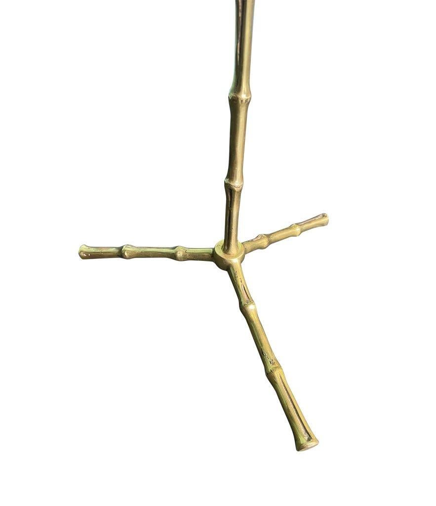 A wonderful pair of 1960s Maison Baques brass faux bamboo Martini tables 8