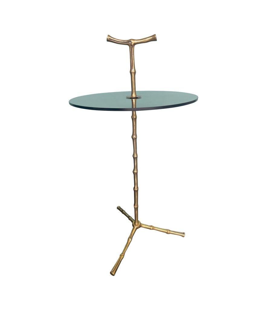 Brass A wonderful pair of 1960s Maison Baques brass faux bamboo Martini tables