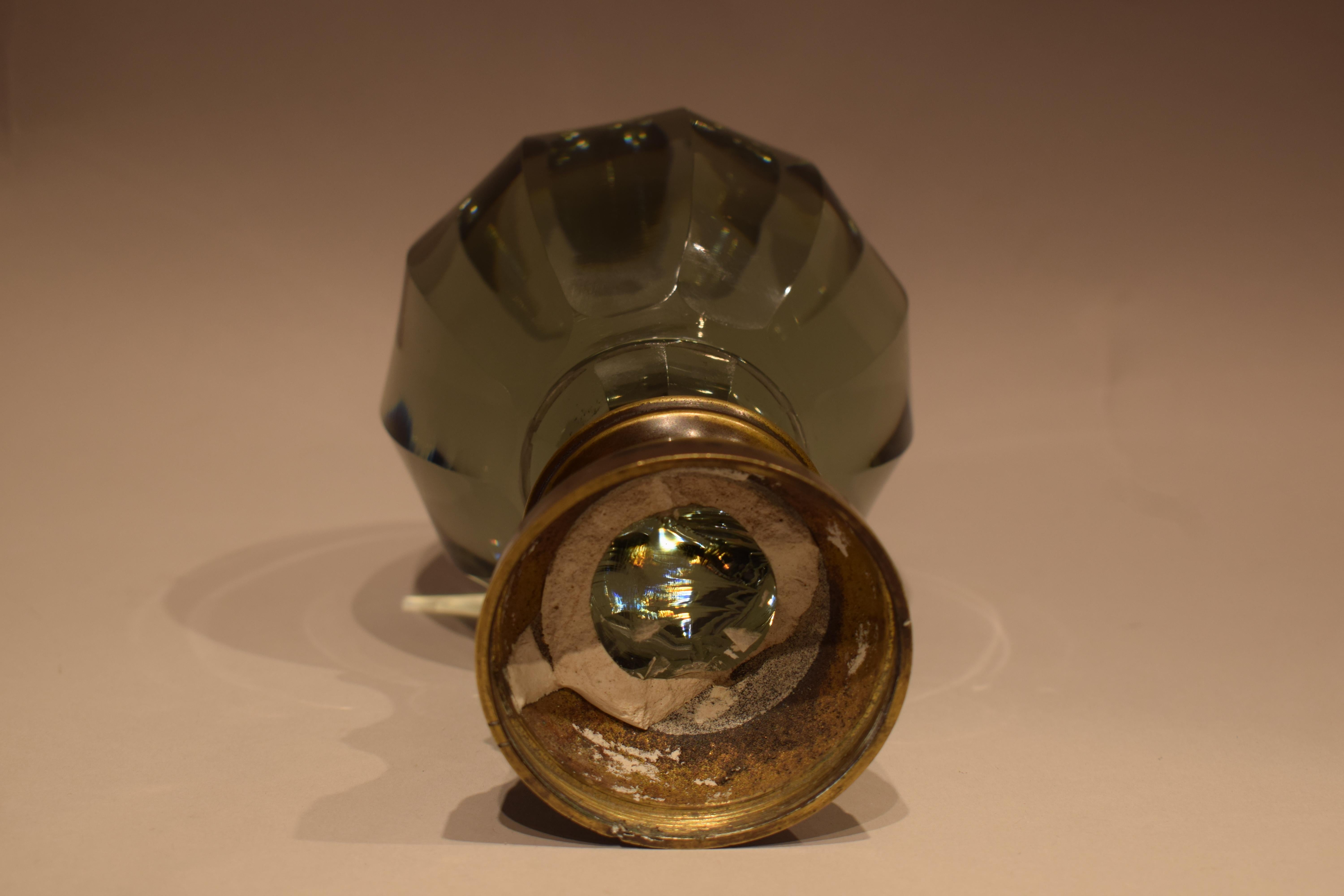 Wonderful Rare Large Bronze and Crystal Newel Post Finial In Good Condition In Atlanta, GA