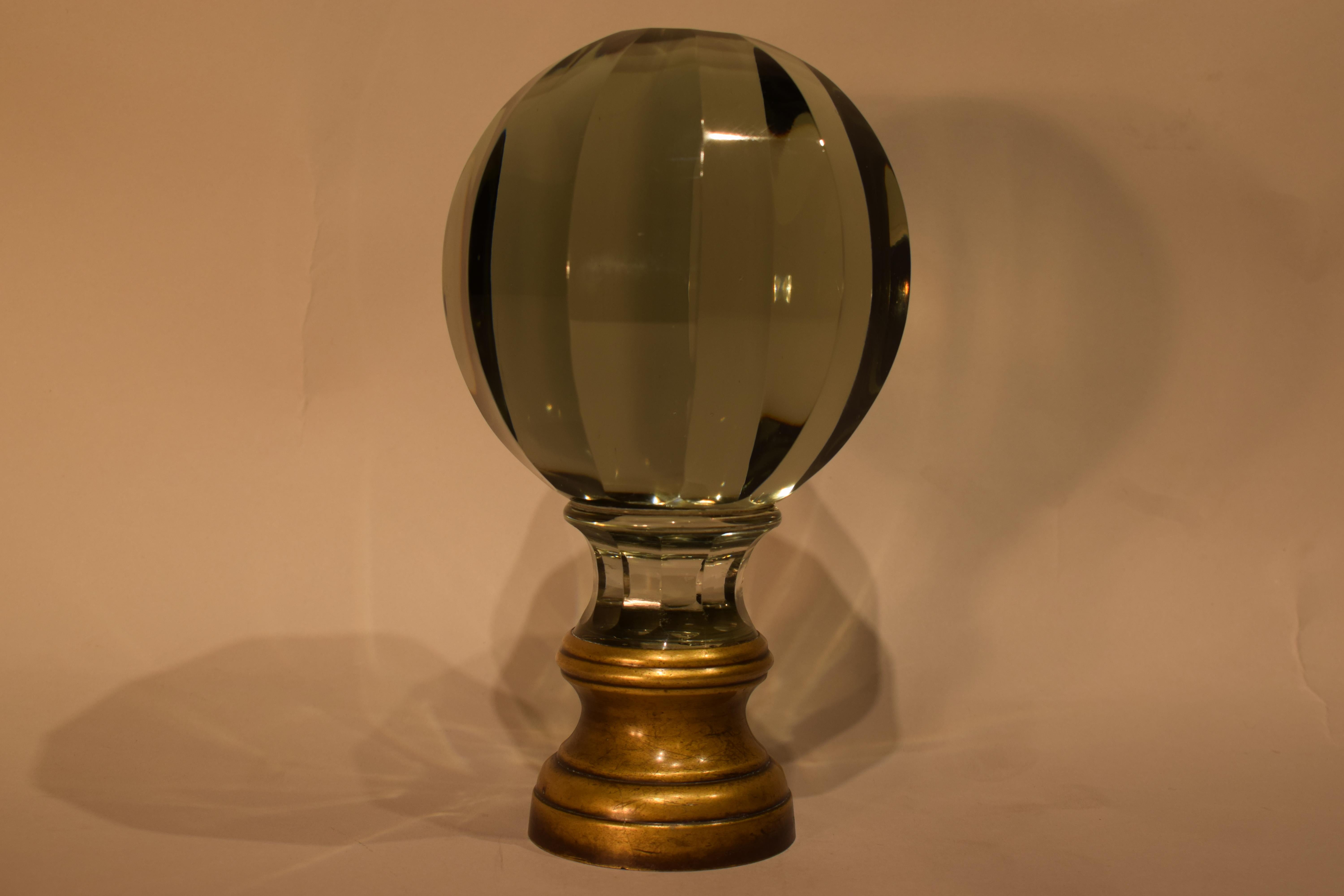 Wonderful Rare Large Bronze and Crystal Newel Post Finial 1