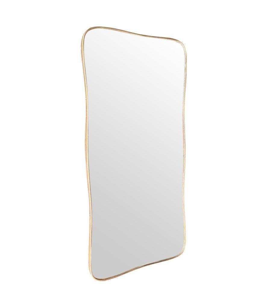 Mid-Century Modern A wonderful shaped orignal large Italian 1950s shield mirror with solid back