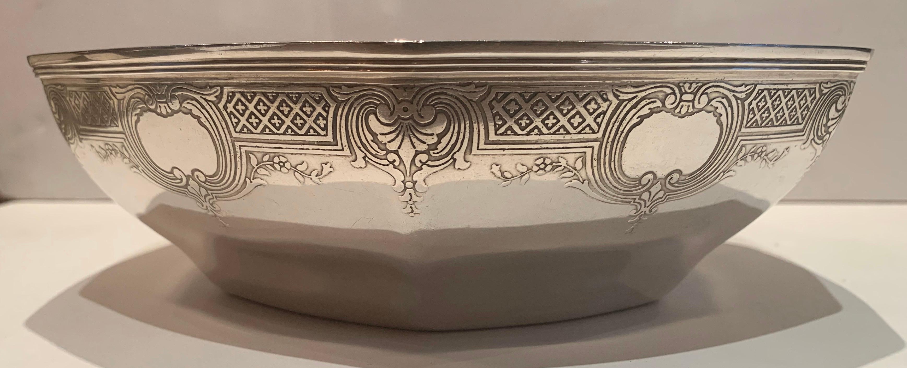 American Wonderful Tiffany & Co. Sterling Silver Octagonal Regency Centerpiece Bowl