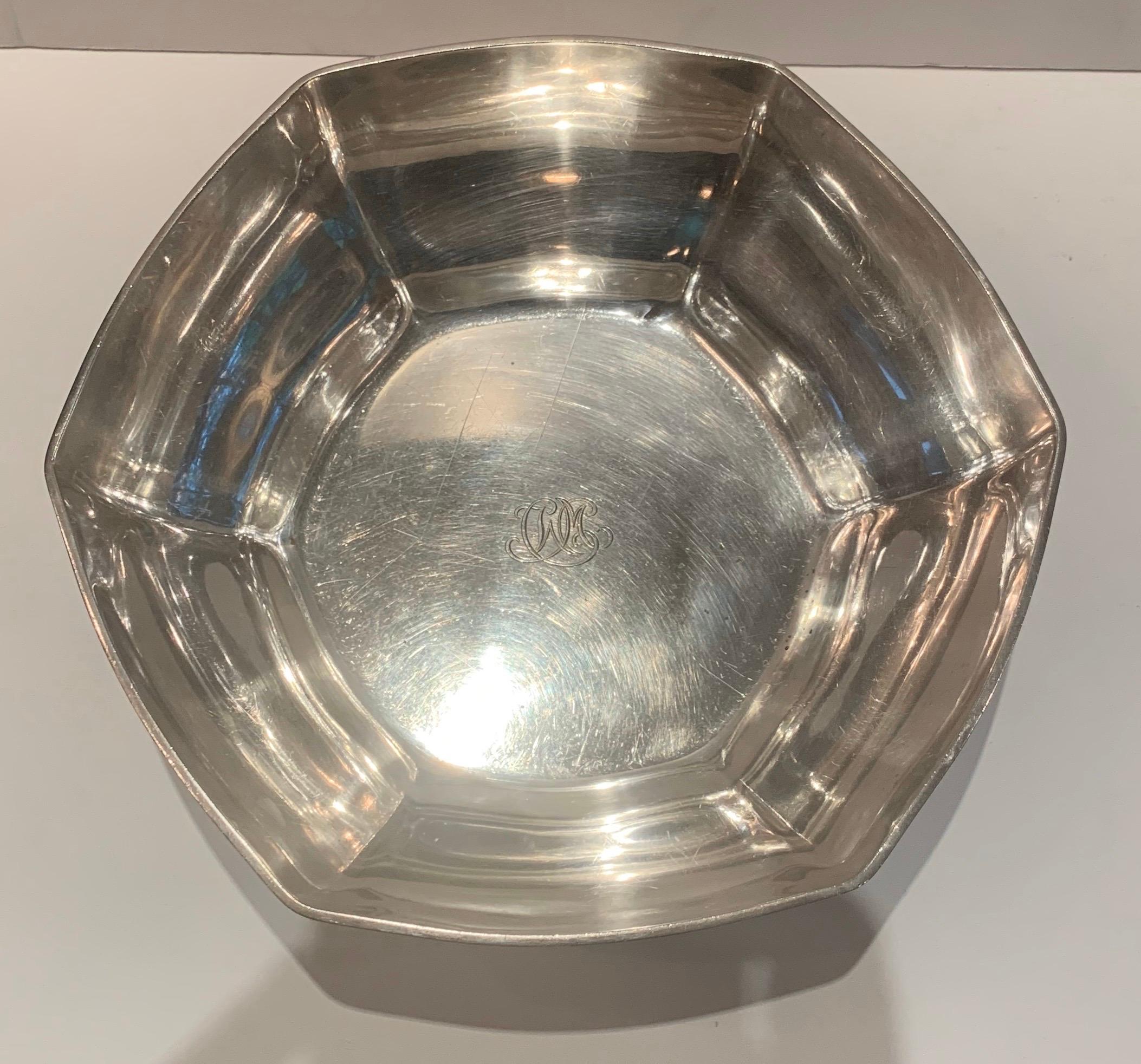 20th Century Wonderful Tiffany & Co. Sterling Silver Octagonal Regency Centerpiece Bowl