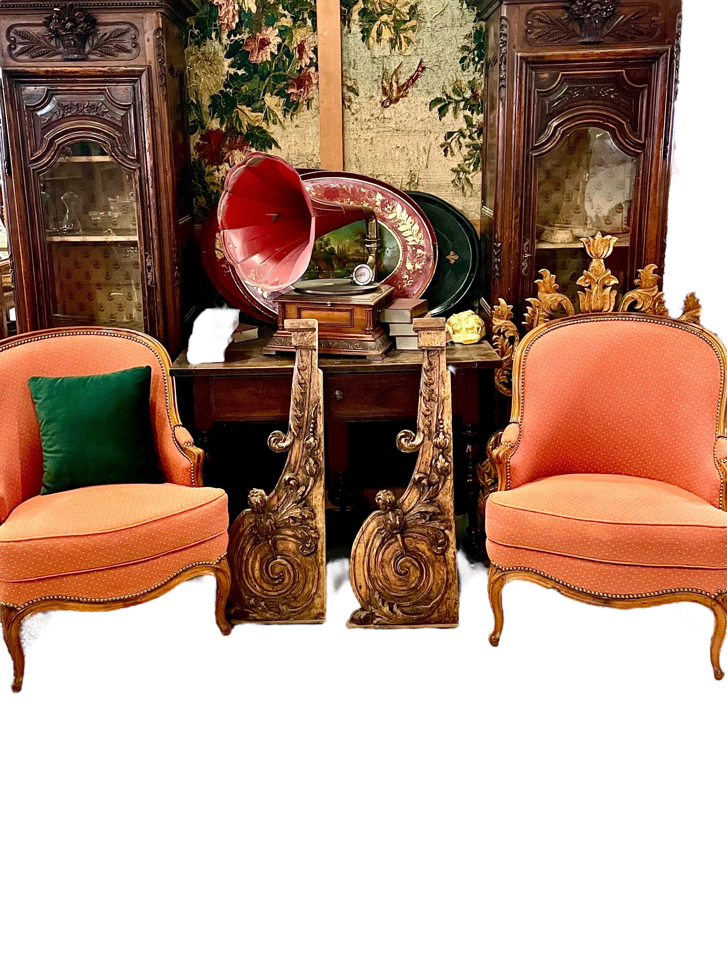 Pair of French Louis XV Style Bergères Armchairs, 19th Century 7