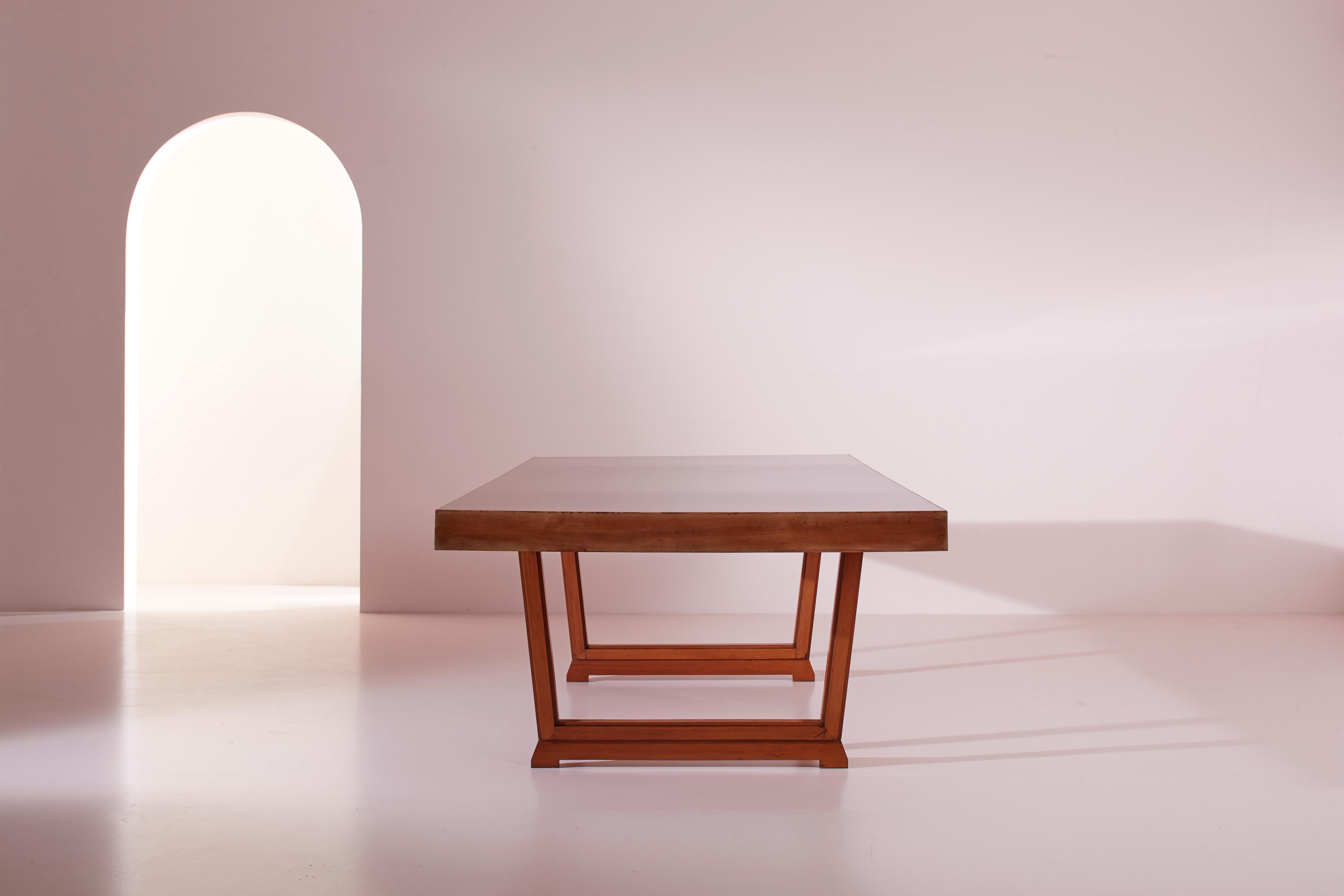 Tavolo da conferenza o da pranzo in legno e formica, Italia, anni '60 In condizioni buone in vendita a Chiavari, Liguria