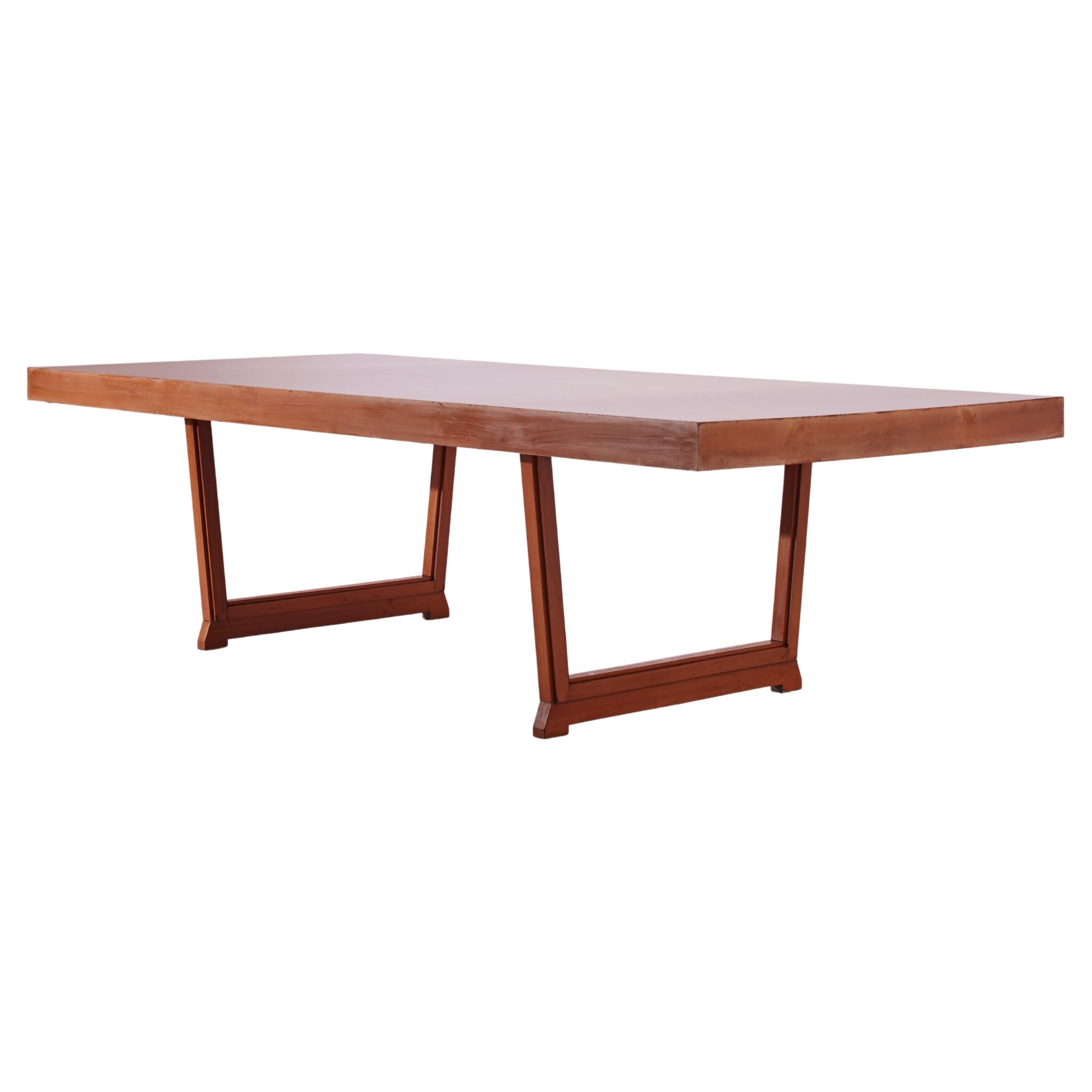 Tavolo da conferenza o da pranzo in legno e formica, Italia, anni '60