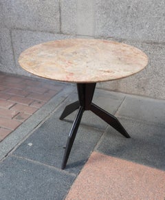 Wood and Marble-Top Midcentury Coffee Table, Italy, 1950