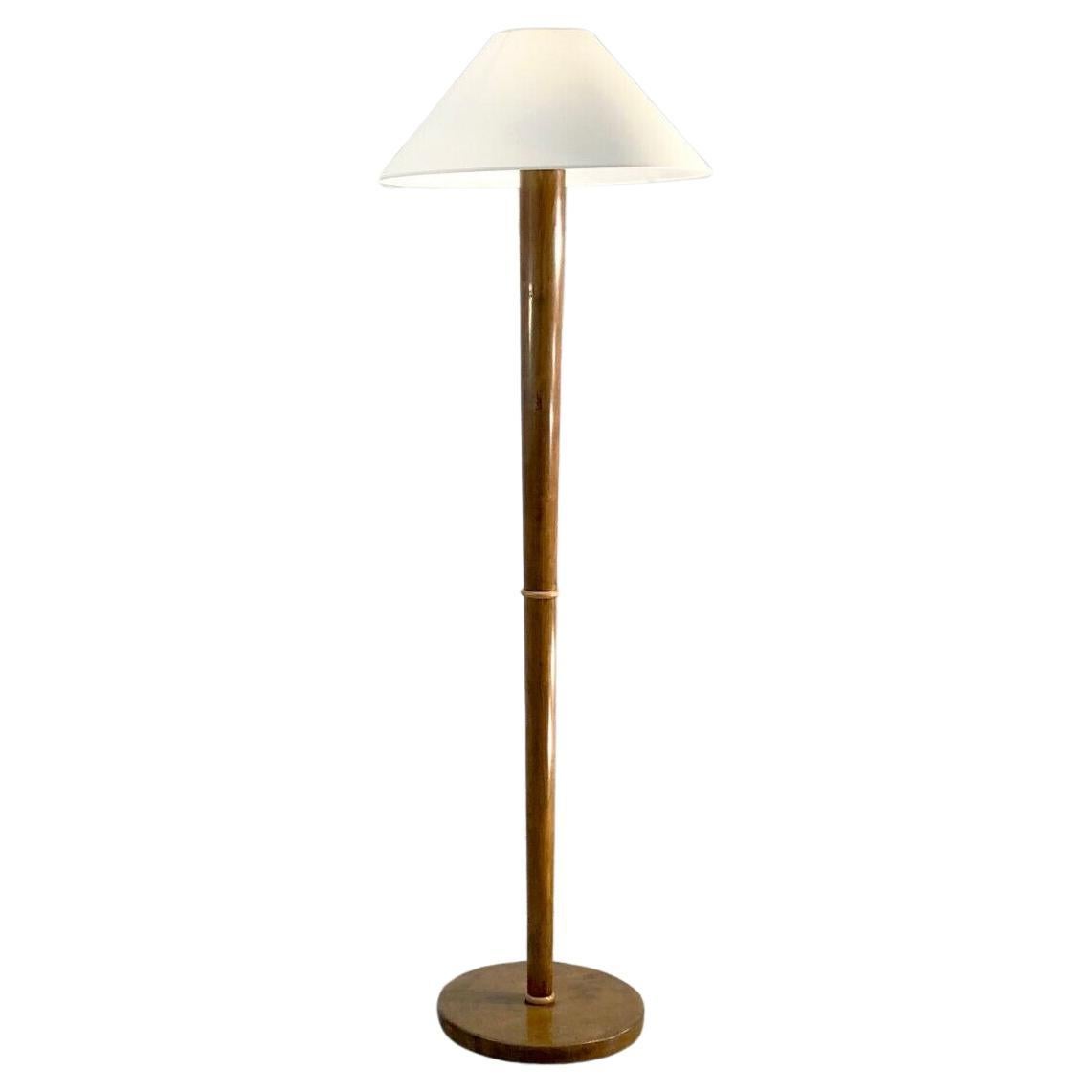 AN ART-DECO MODERNIST Wooden FLOOR LAMP in CHARLES DUDOUYT Style, France 1930 For Sale