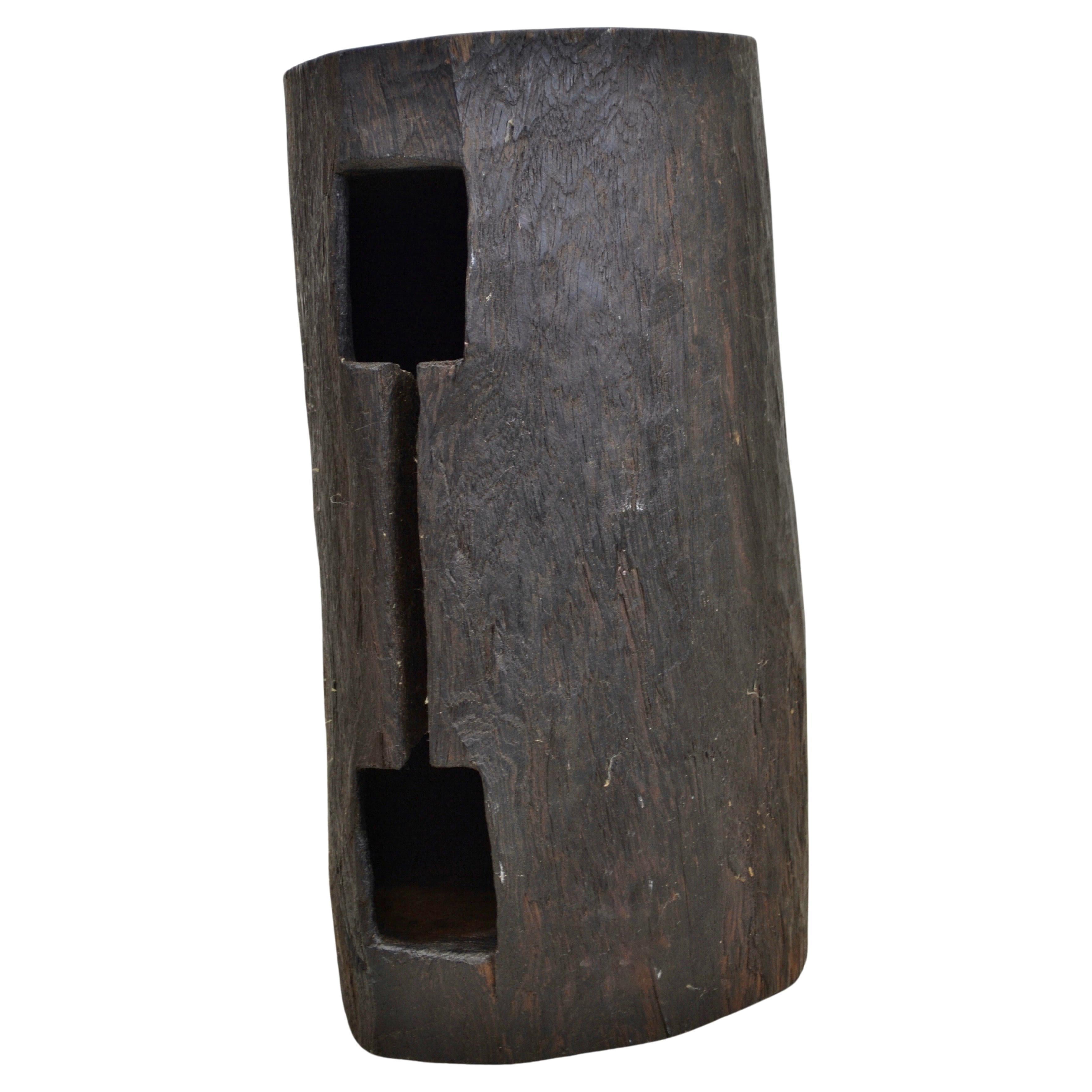 A wooden brutalist stool - France - 1950 For Sale