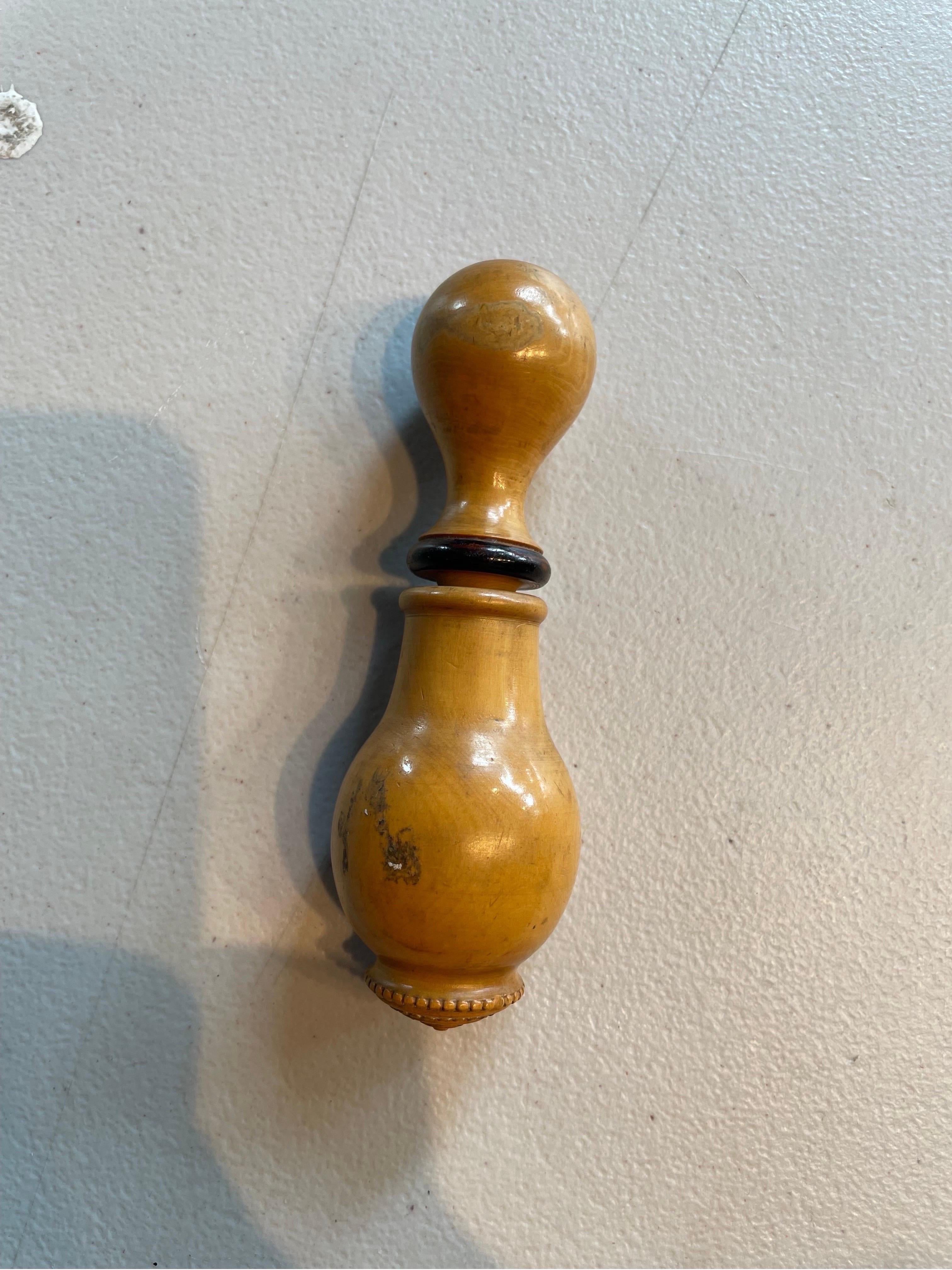 A Wooden Carved Treen Nutcracker, 19th Century

Dimension: Height: 12 cm Diameter: 4 cm.

Provenance: Private Australian Collection.