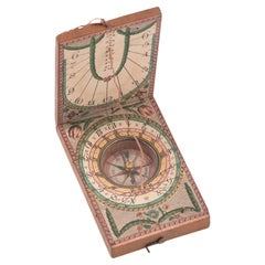 Used A Wooden Diptical Sundial Germany 1790