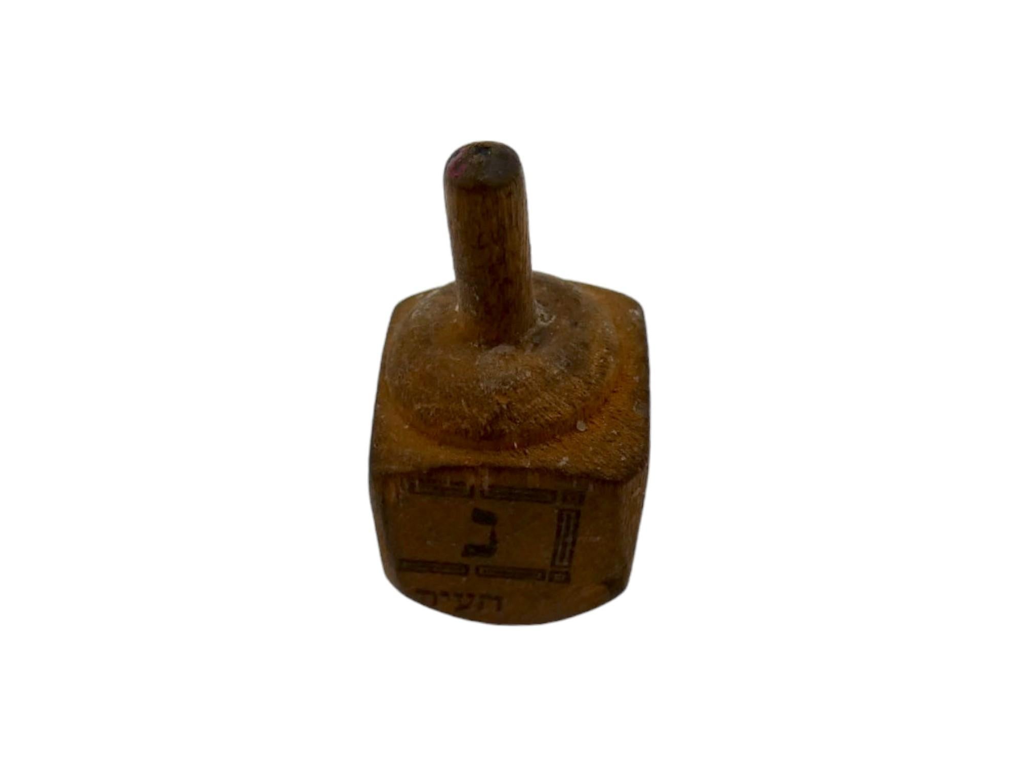 Israeli A Wooden Dreidel, Jerusalem 1920-1930