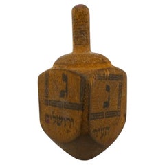 Antique A Wooden Dreidel, Jerusalem 1920-1930