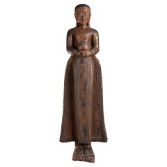 Antique Wooden Female Figure, Late 19th Century