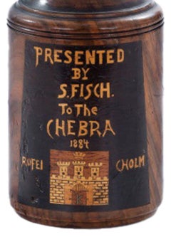 A Wooden Gavel Presented to Chebra Rofei Cholim Krakauer Society, New York, 1884