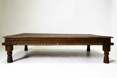 A Wooden Indian Daybed / Coffee Table With Baluster Legs