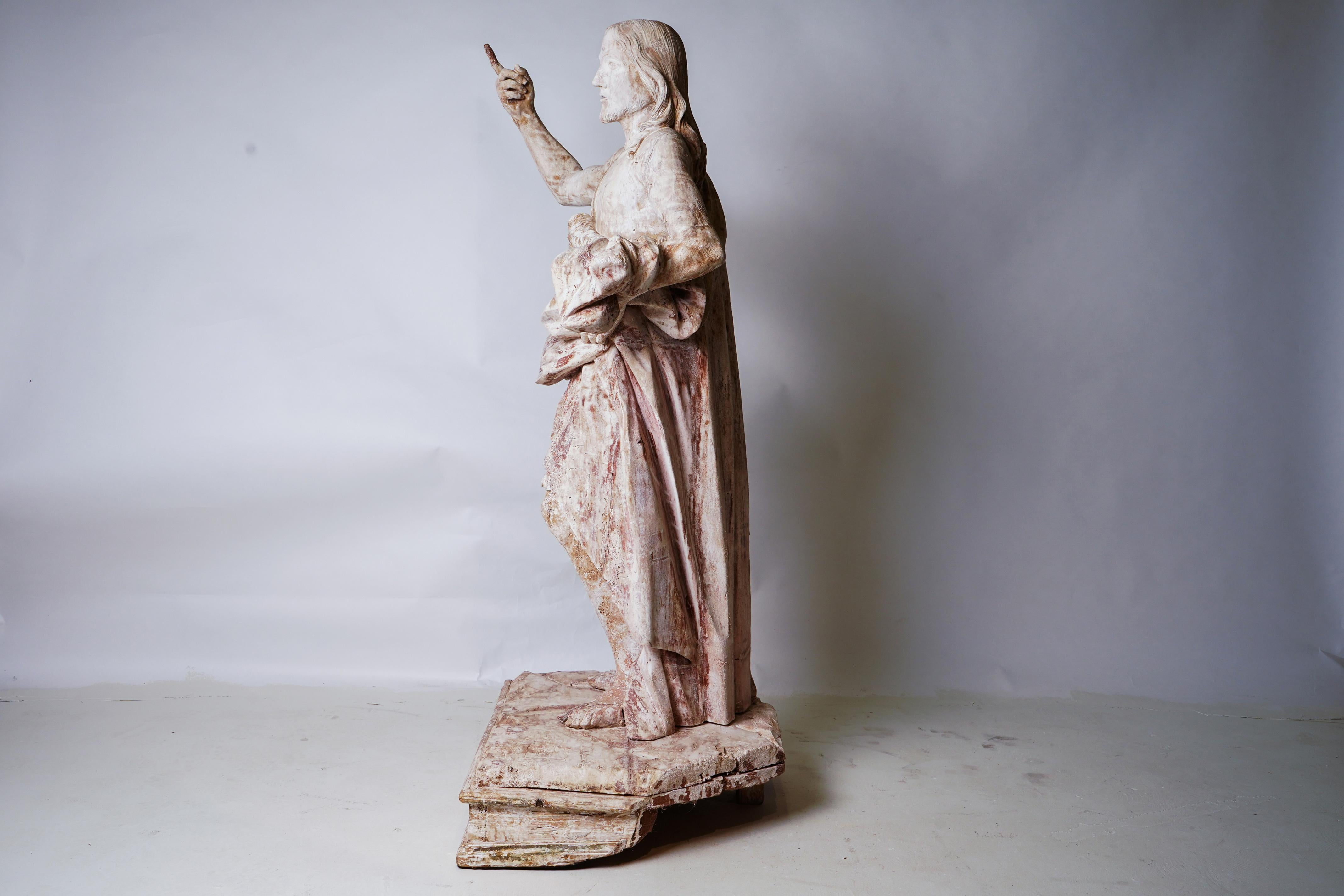 Fino al XVIII secolo Rara statua in legno del XVIII secolo di  St. Johns, il Battista in vendita