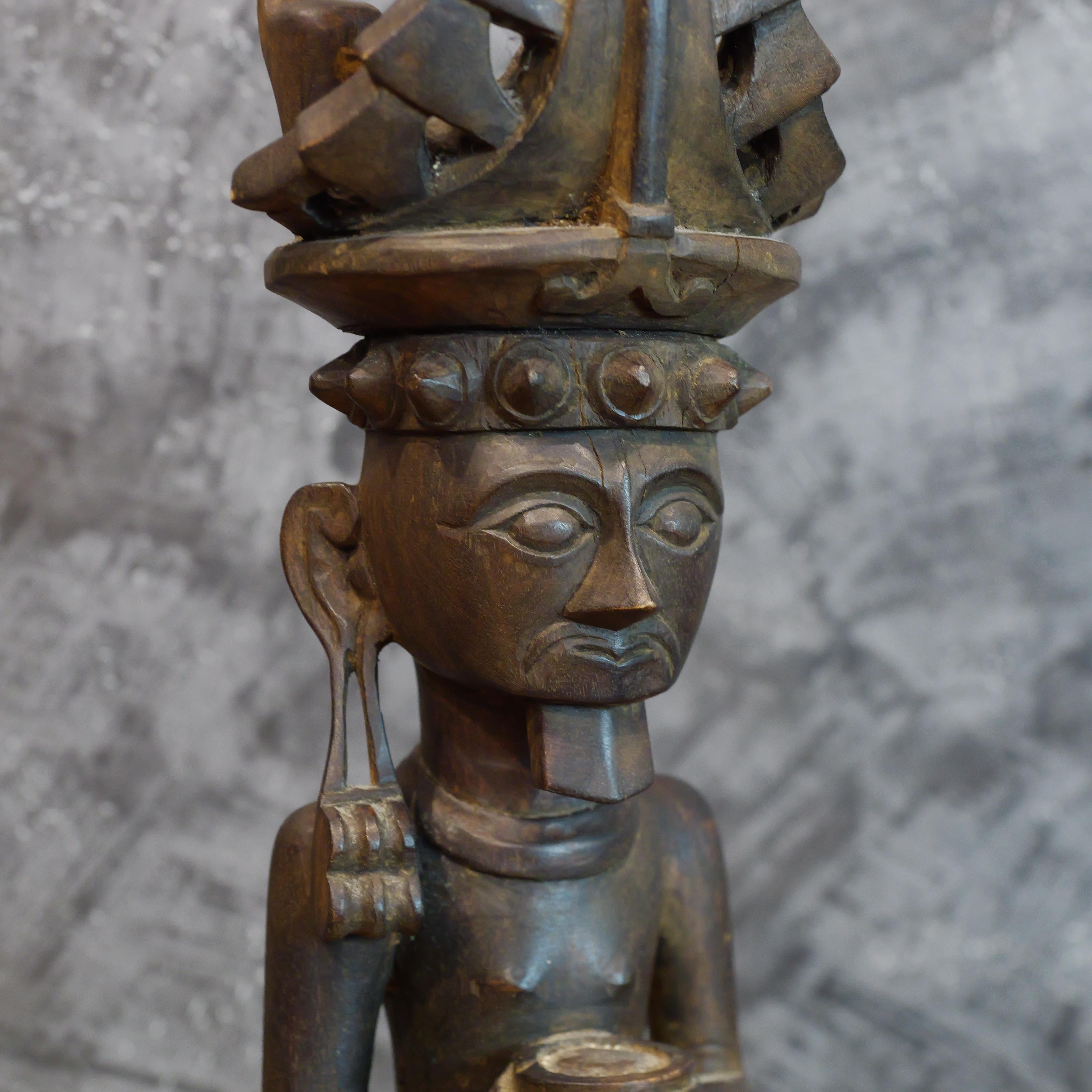 19th Century A wooden statue Siraha Salawa nobel Nias Ancestor Figure Indonesia For Sale