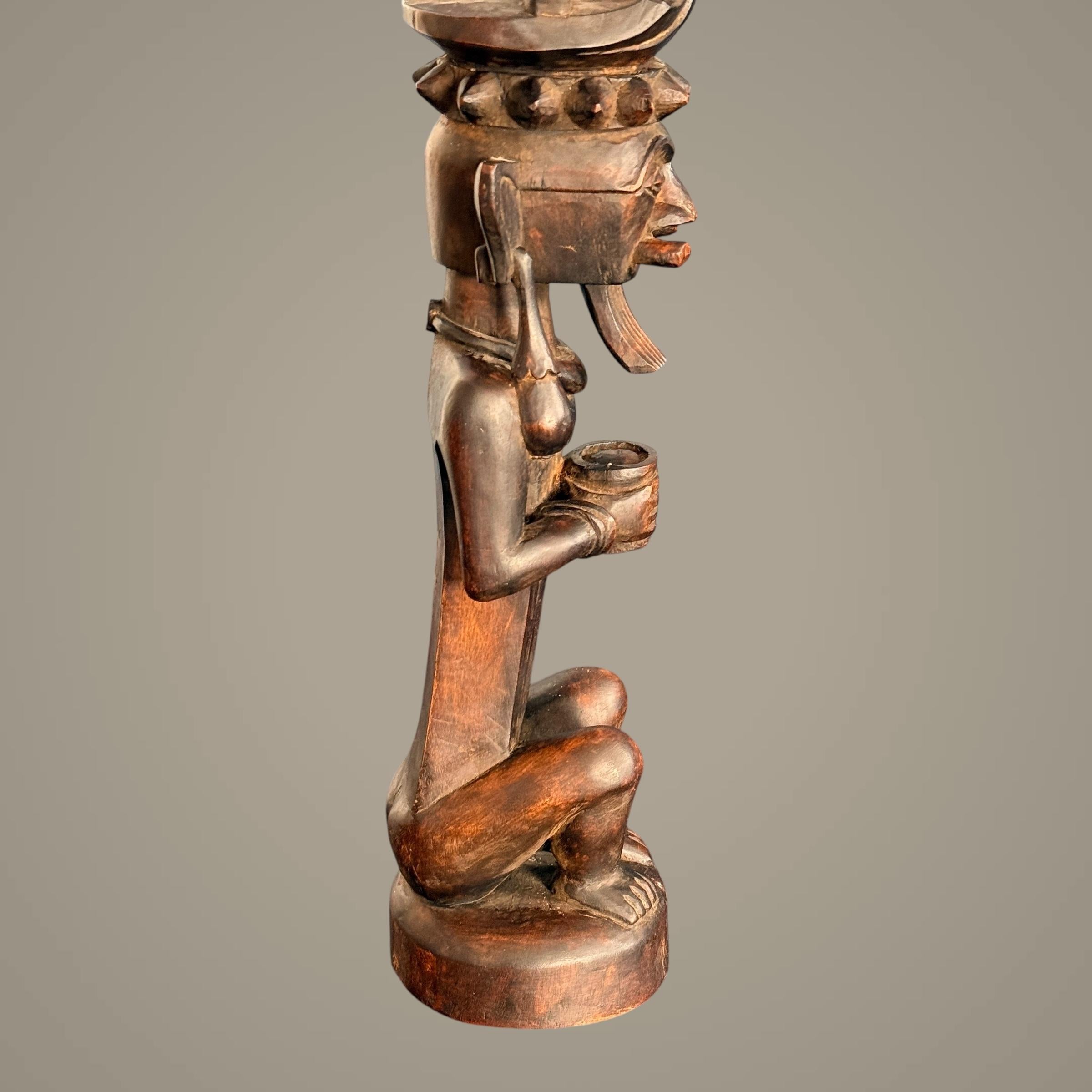 A wooden statue Siraha Salawa nobel Nias Ancestor Figure Indonesia For Sale 1