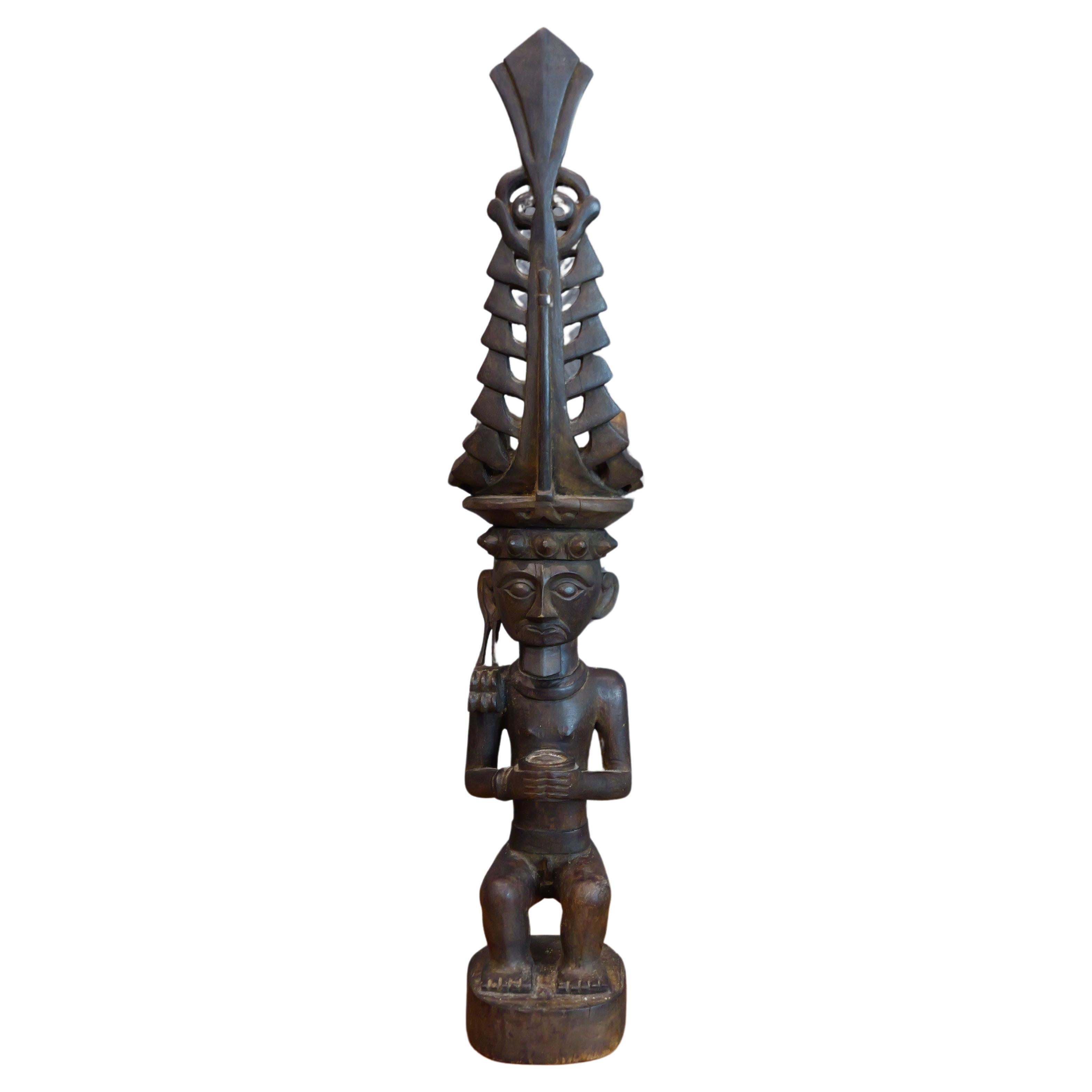 A wooden statue Siraha Salawa nobel Nias Ancestor Figure Indonesia For Sale