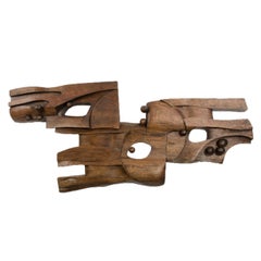 Vintage Wooden Wall Panel circa 1960, Czech