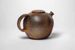 Teekanne aus holzbefeuertem Steingut von Elisabeth Joulia für La Borne, um 1970-1980.