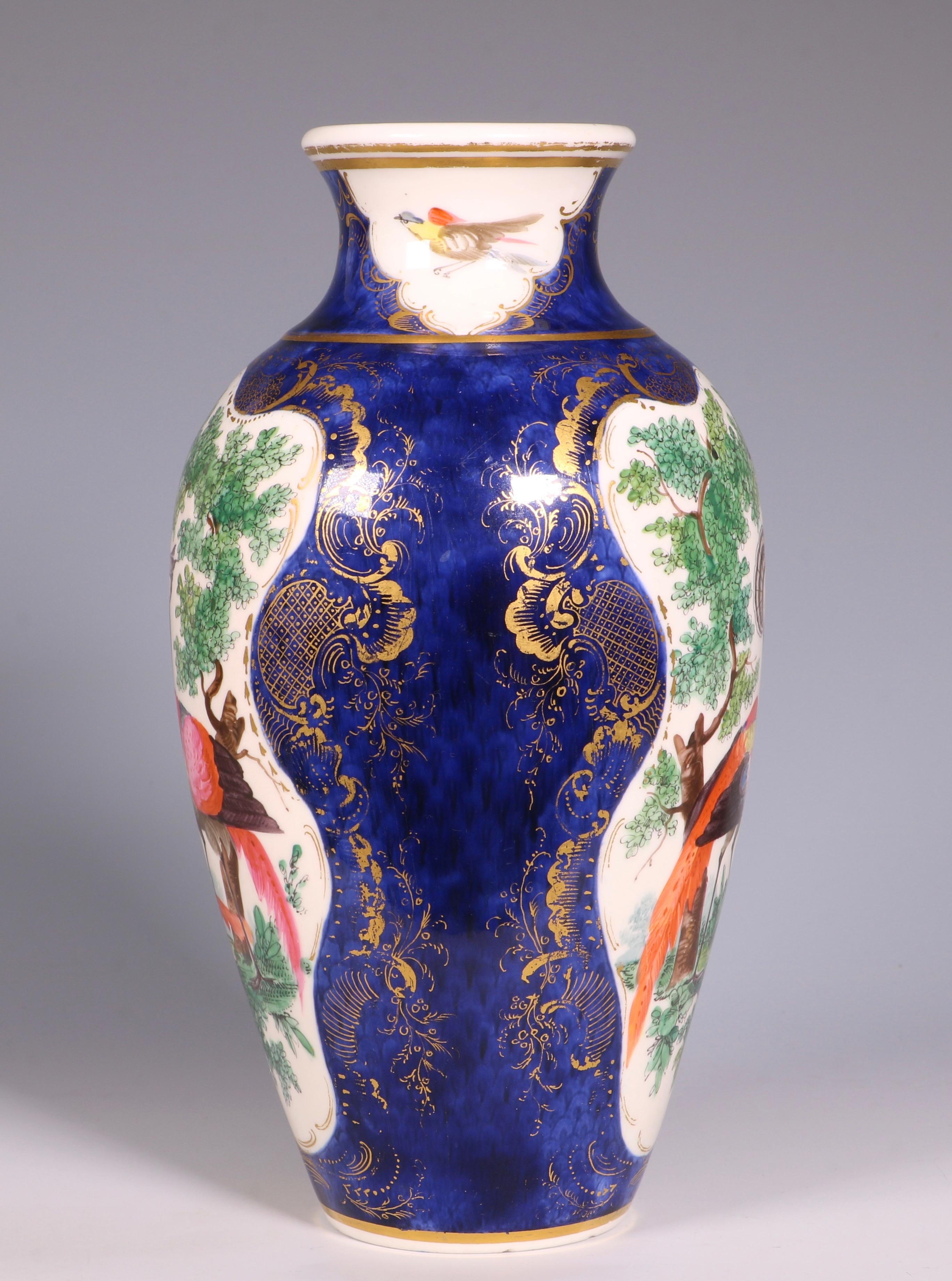 Enameled An English Worcester Porcelain Blue Ground Vase, circa 1772 For Sale