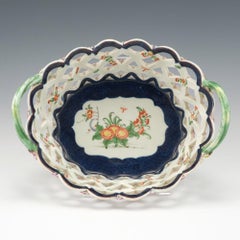 A Worcester First Period Porcelain Oval Pierced Basket, 1765-1770