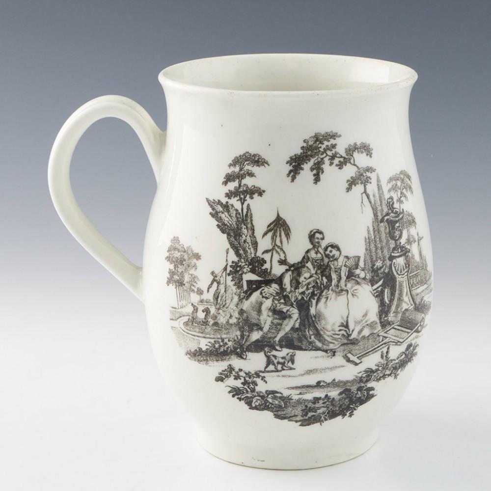 George III Tasse en porcelaine de Worcester imprimée Hancock L'Amour et Whitton Anglers, vers 1765 en vente
