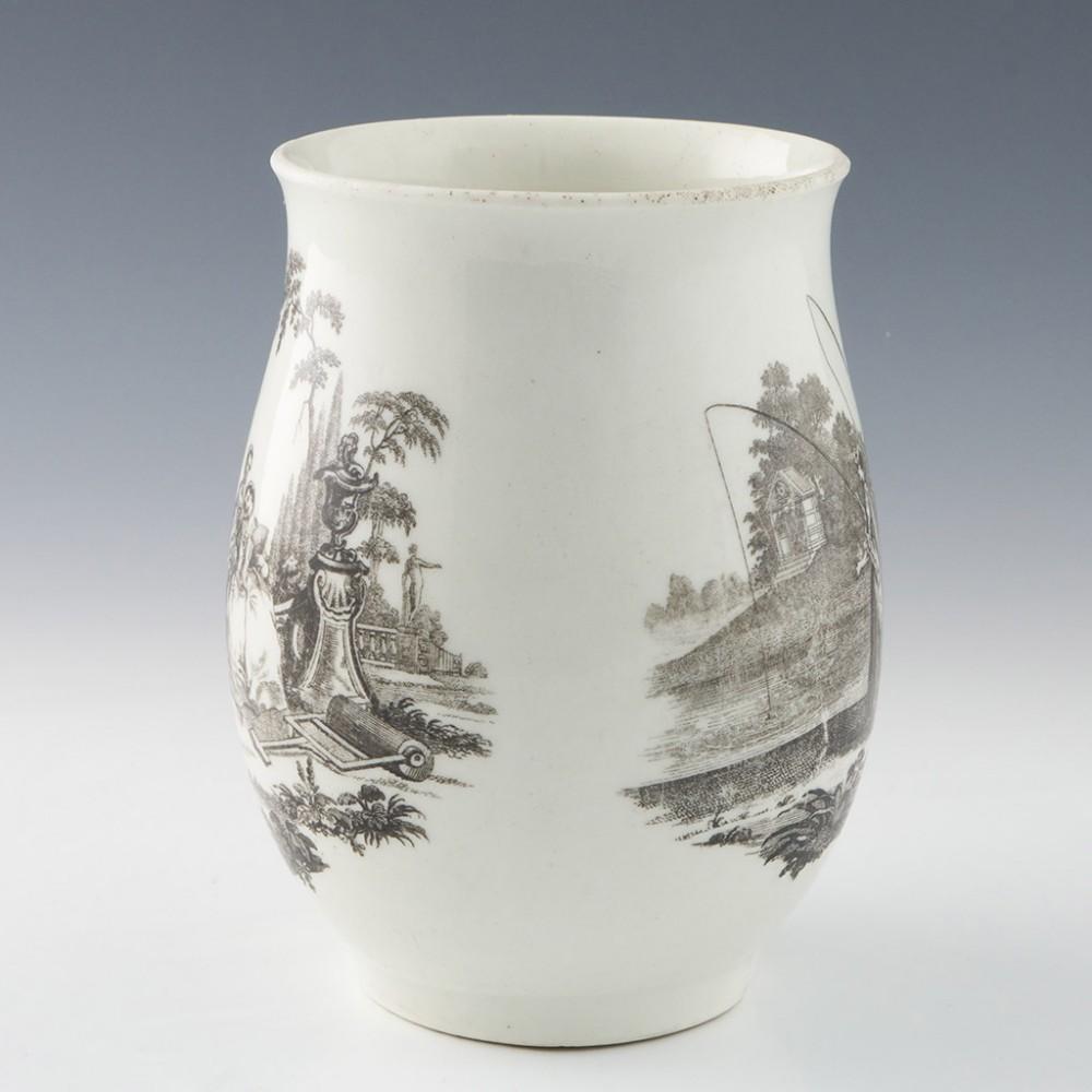 English A Worcester Porcelain Hancock L'Amour and Whitton Anglers Print Mug, c1765 For Sale